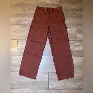 EUC MUJI Hemp/Viscose Natural Fibers Rust Red Stretch Pants